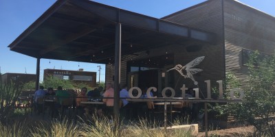 exterior of Ocotillo with customers on the patio