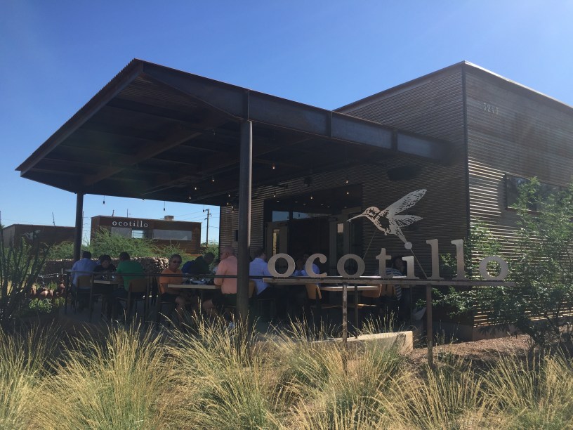 exterior of Ocotillo with customers on the patio