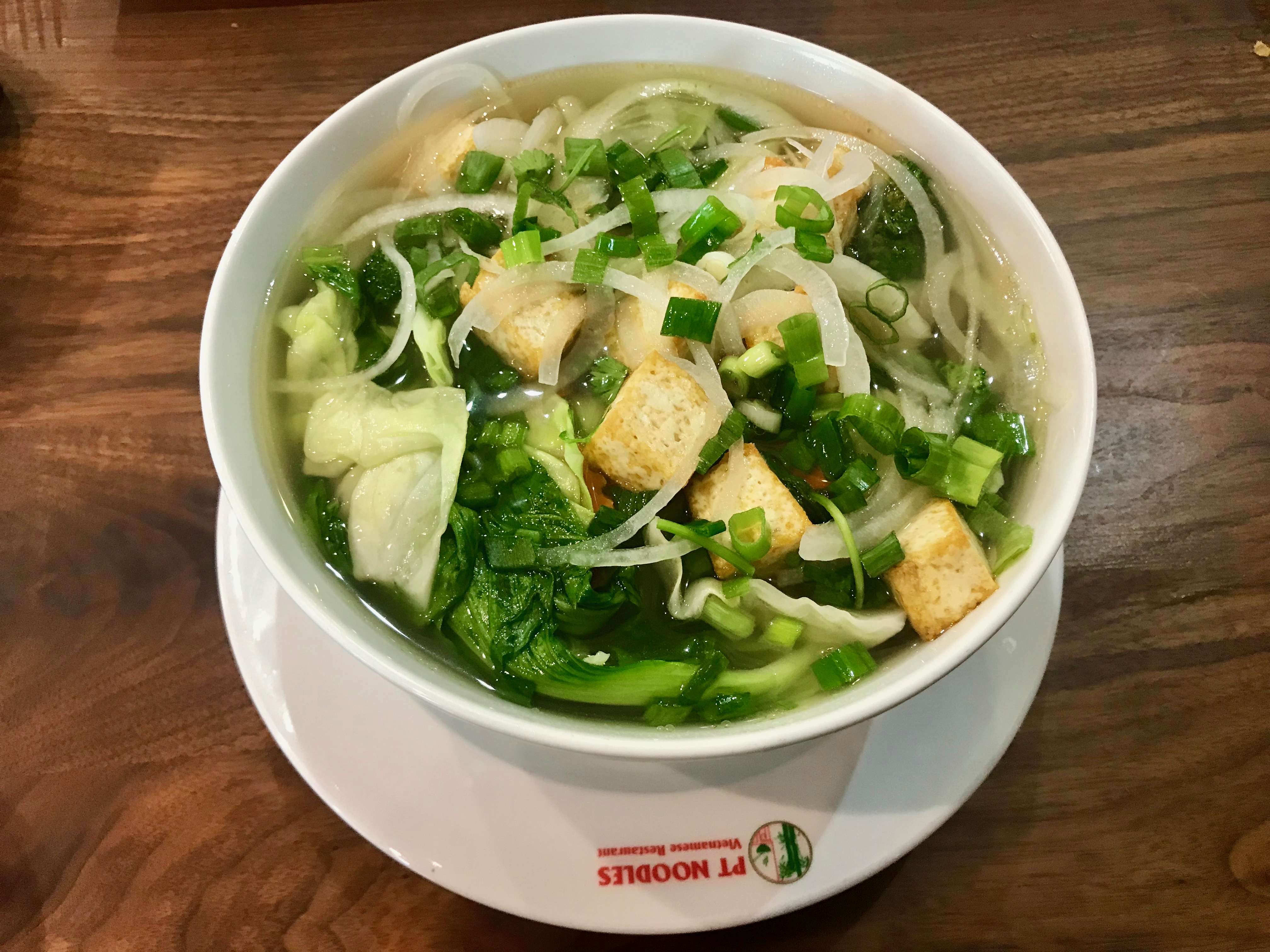 pho chay (pho with tofu and vegetables)