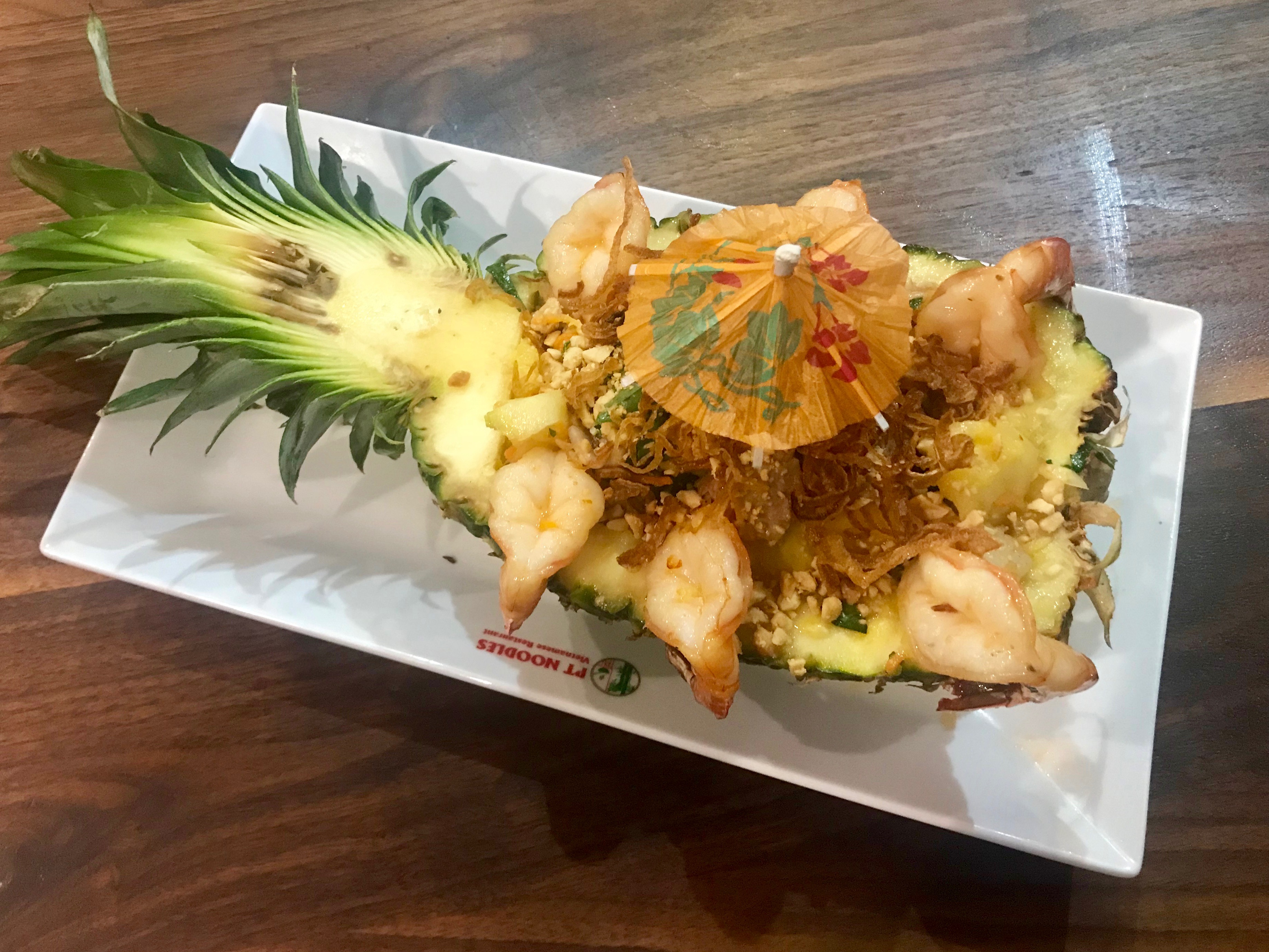 pineapple salad with pork and shrimp