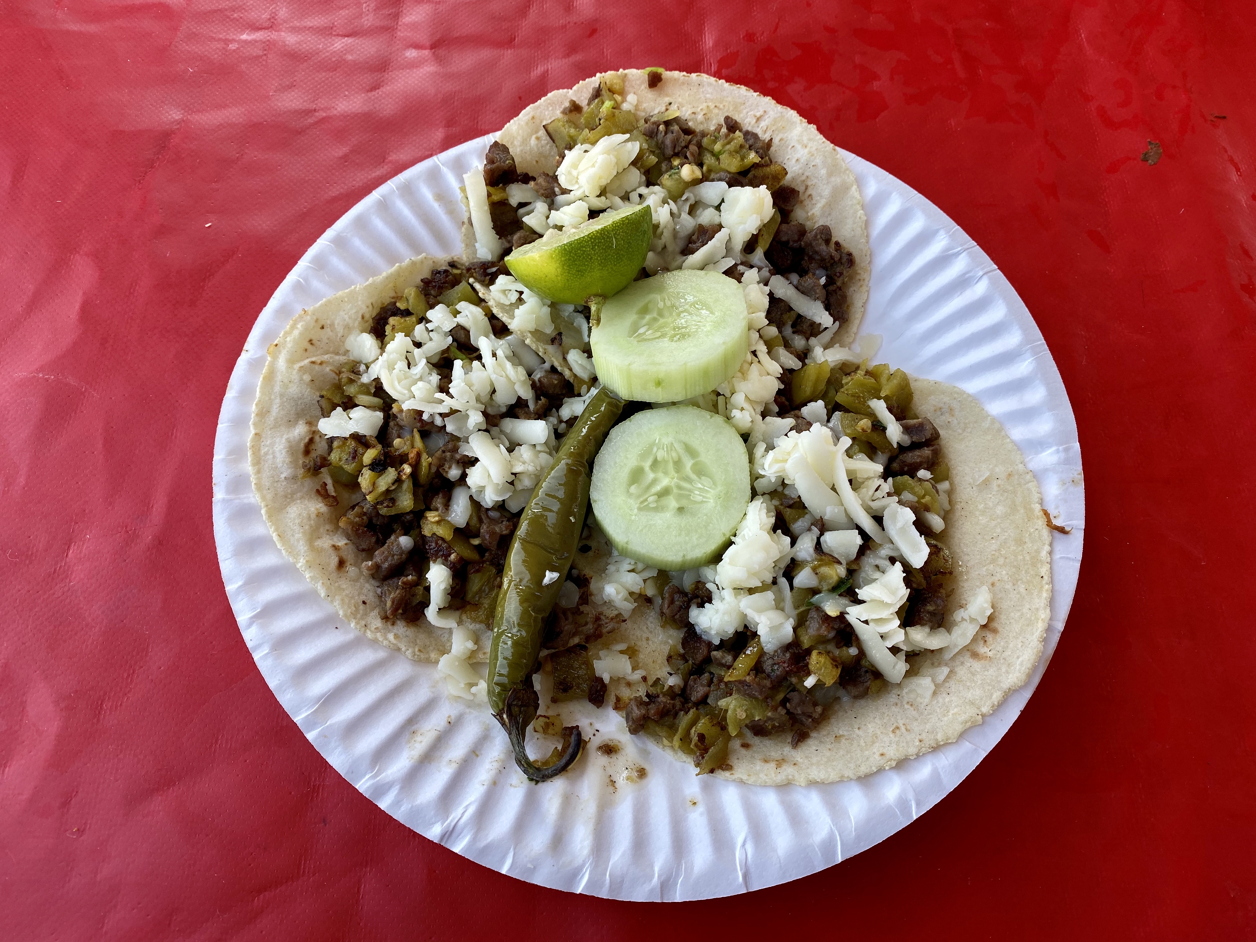 green chili tacos