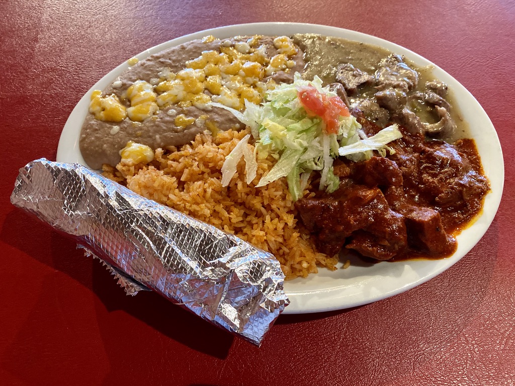 half-and-half chili plate