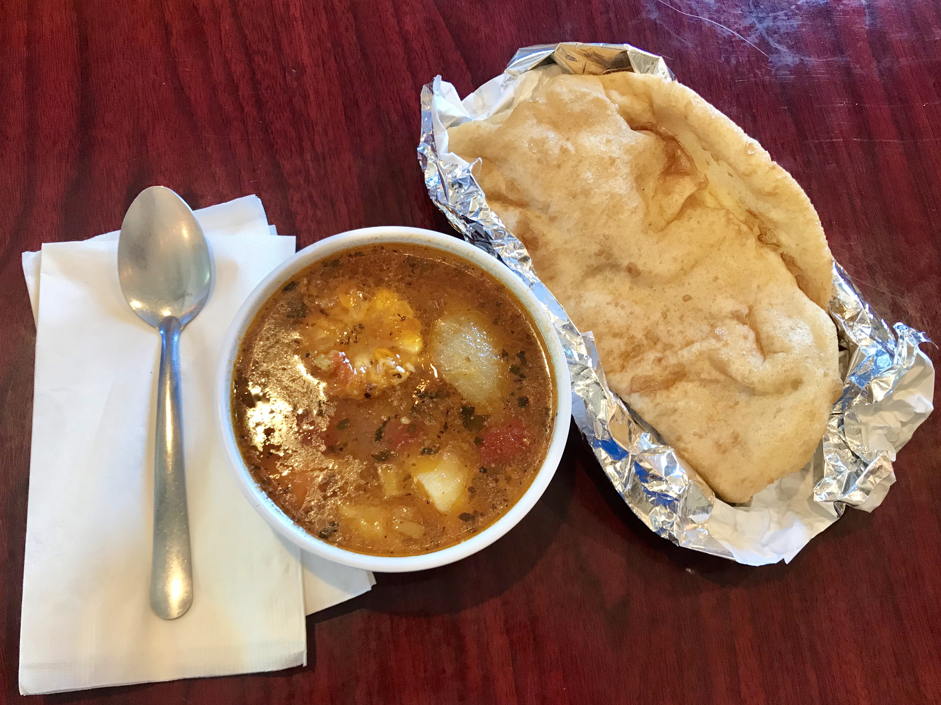 Joedd special with vegetable beef stew