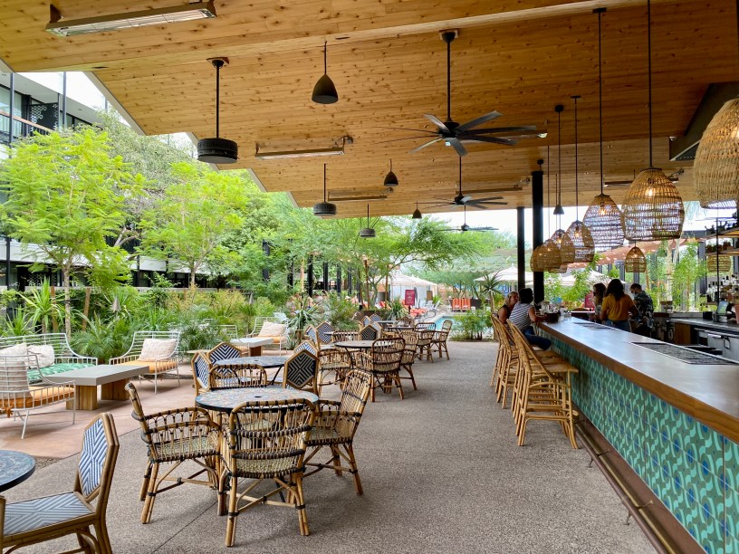 patio and bar of the Lylo Swim Club