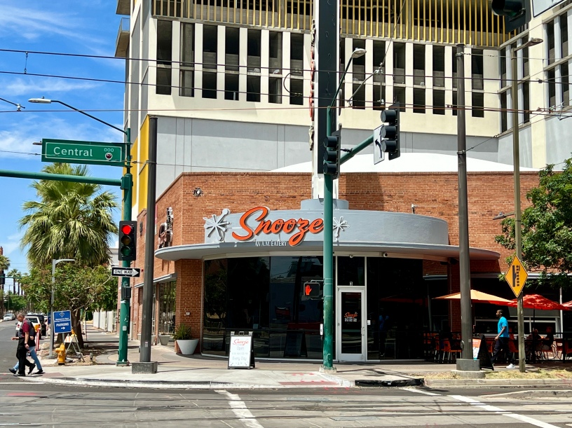exterior of Snooze in downtown Phoenix