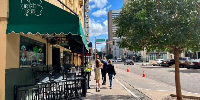 exterior of Seamus McCaffrey's with people walking on the sidewalk